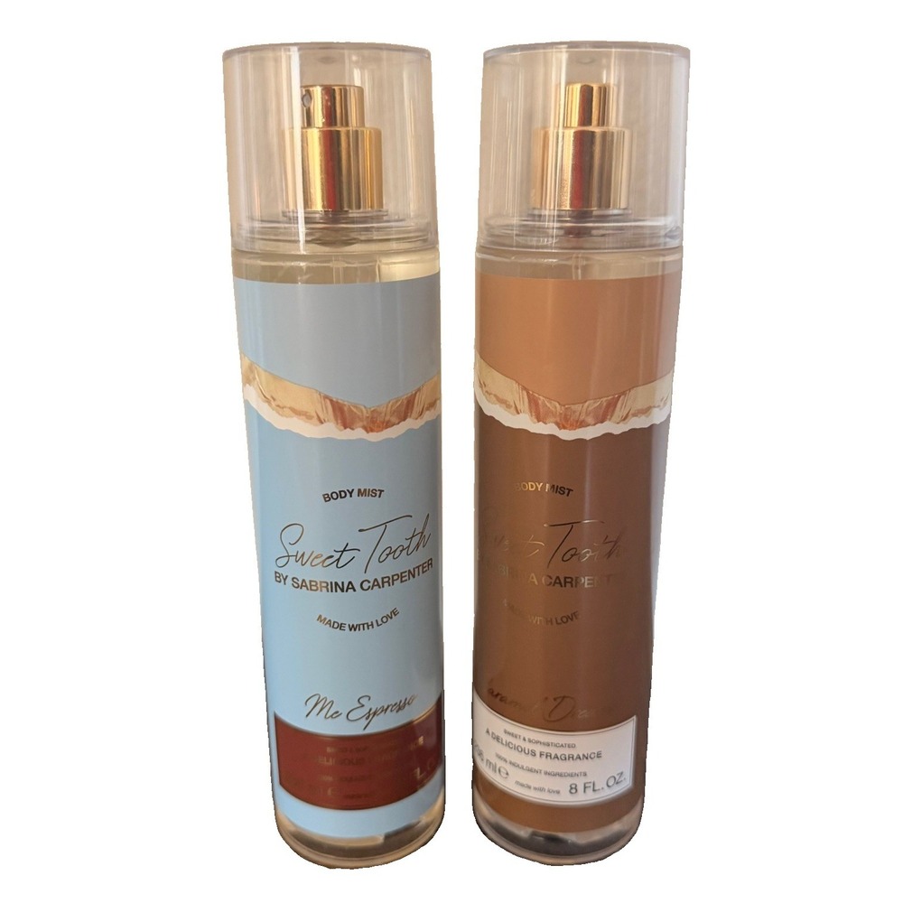 2x Sabrina Carpenter Sweet Tooth Caramel Dream Me Espresso Body Mist Spray Large